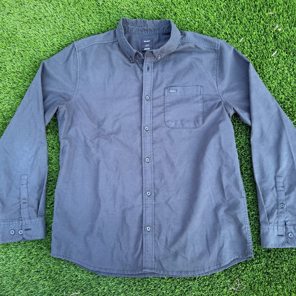 RCVA slim fit men’s black button up Shirt